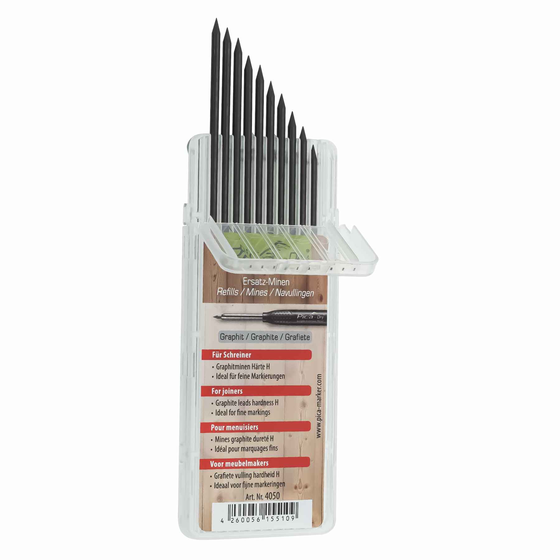 Pica Fine Dry Ersatzminenset 7030 Graphitmine HB Minen 0,9 mm, für fast alle Oberflächen, für Präzision ohne Anspitzen, passend für Pica Fine-Dry 7070, 24 Minen Pica Fine Dry Ersatzminenset 7030 Graphitmine HB Minen 0,9 mm, für fast alle Oberflächen, für Präzision ohne Anspitzen, passend für Pica Fine-Dry 7070, 24 Minen