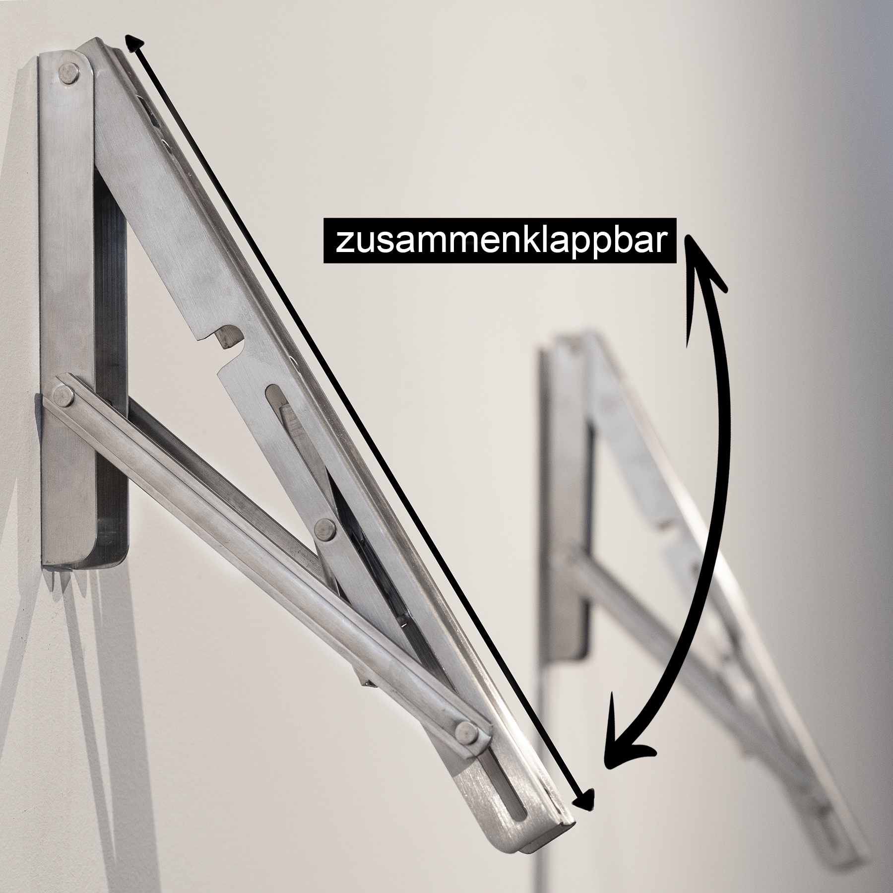 Klappbare Regalträger Edelstahl - Platzsparende Regalhalter Bis 40kg Belastung