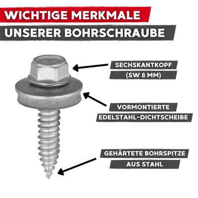 Sandwichpaneelschrauben bs5 5,5x125 - 100 stück